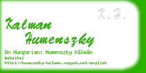 kalman humenszky business card